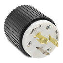 Industrial heavy duty locking blade plug, 20A, 277 VAC, 1-phase, 2-pole, 3-wire, NEMA L7-20