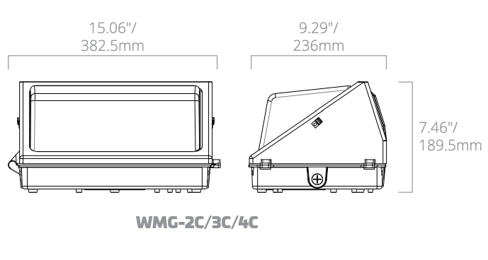 LED Glass Wallpack Standard - 50W - 5,800LM - 4000K - Bronze