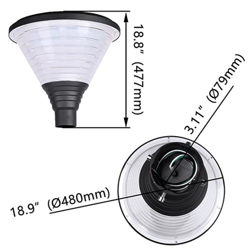 LED Hourglass Post Top Light - 100W - 13,210LM - 5000K - AC 120-277V