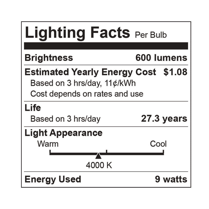 LED 4 inch Downlight - 9W - 600LM - 120V - 30/40/5000K