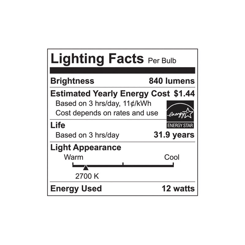 LED 5/6" Downlight - 12W - 840LM - 120V - 2700K