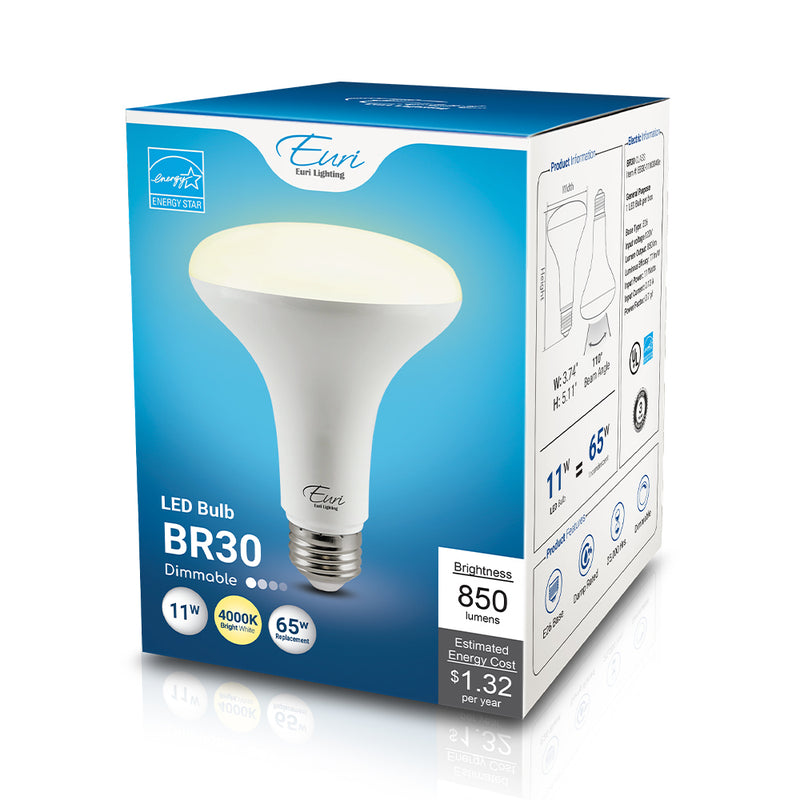 LED BR30 Lamp - 11W - 850LM - 120V - 27/30/40/5000K