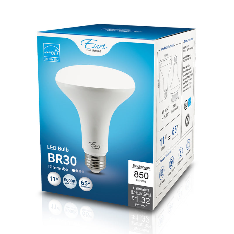 LED BR30 Lamp - 11W - 850LM - 120V - 27/30/40/5000K