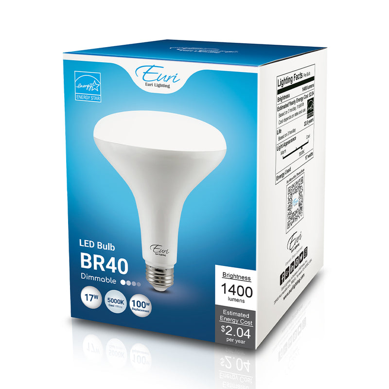 LED BR40 Lamp - 17W - 1,400LM - 120V - 27/30/40/5000K