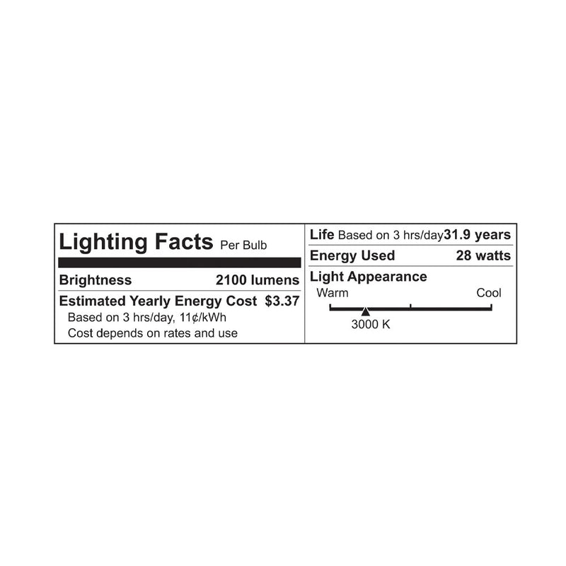 LED Vanity Light - 28W - 2,100LM - 3000K - 120V