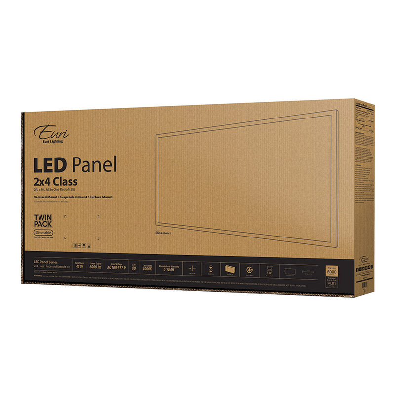 LED 2x4 Flat Panel - 40W - 5,000LM - 4000K/5000K
