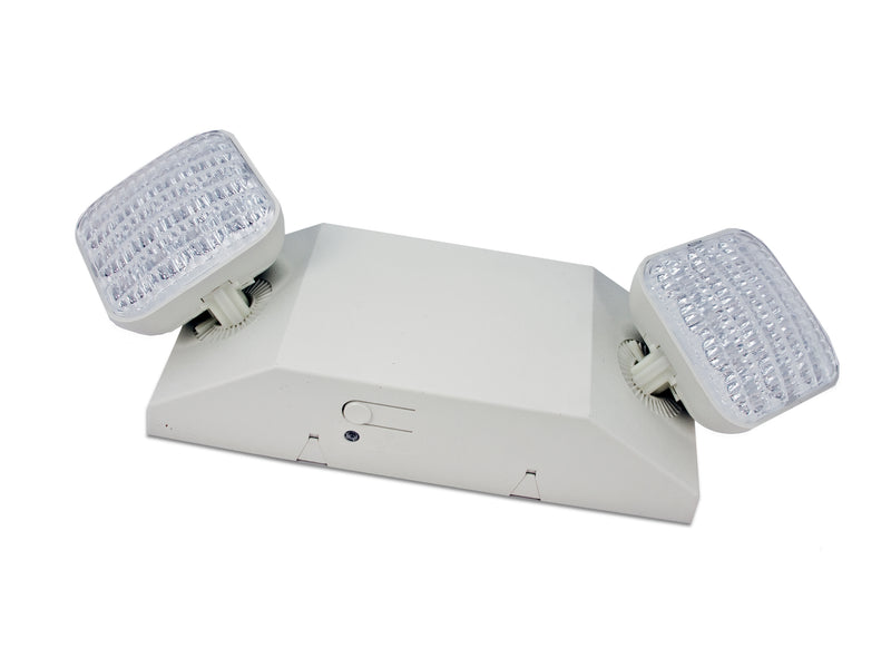 LED Thermoplastic Emergency Light - Dual Heads - Adjustable Optics - LightingX.com