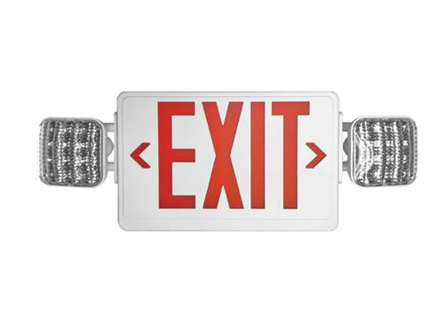 All LED Exit & Emergency Thermoplastic Combo - Green or Red - Remote Capacity