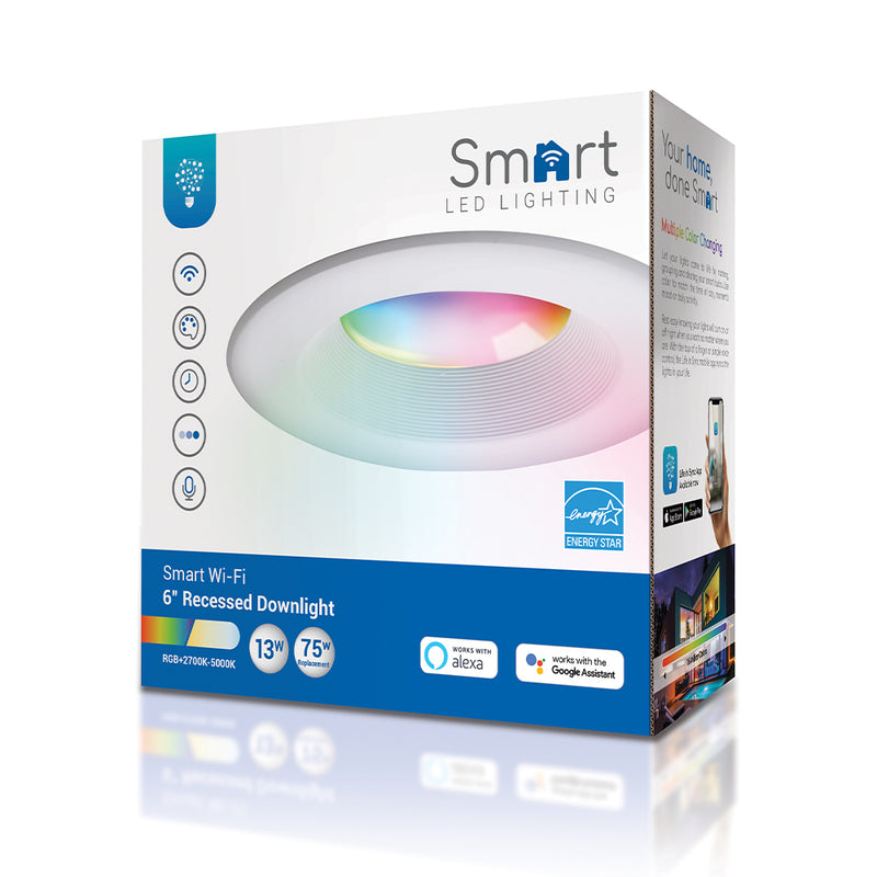 5/6 in. RGB and CCT Tunable Smart Wi-Fi Recessed Integrated LED Downlight