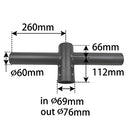 Spoke Bracket Tenon Adaptor - Dual Heads 180°