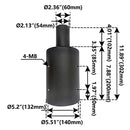 Round Tenon Adaptor 5 inch - Single