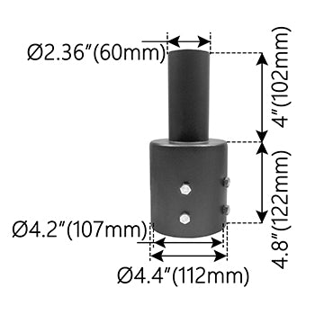 Round Tenon Adaptor 4 inch - Single
